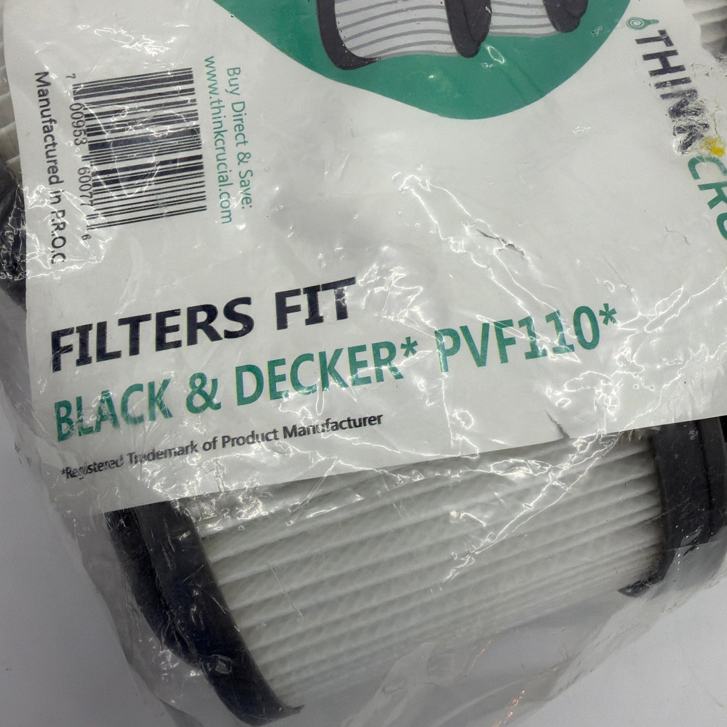 Think Crucial Replacement Filters for Black & Decker PVF110 4-Pack