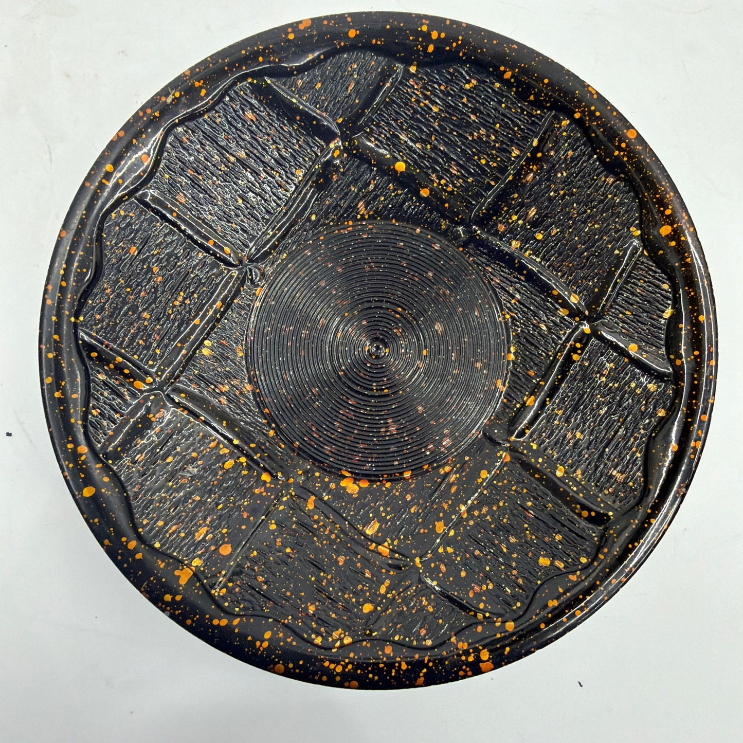Vintage Japan Black Lacquerware Round Coasters 4.75 in Diameter Lot of 5