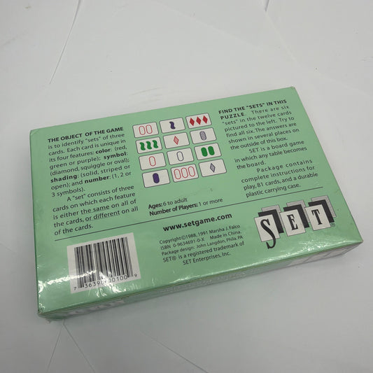 SET Enterprises SET The Family Game of Visual Perception Sealed 1991 Card Game