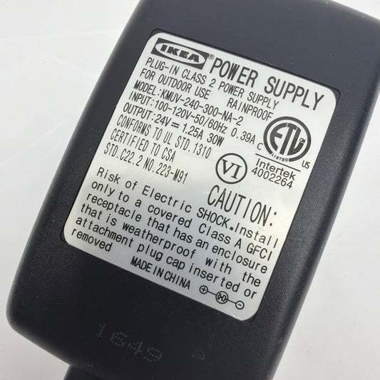 IKEA KMUV-240-300-NA-2 Outdoor Power Supply 24V 1.25A 30W