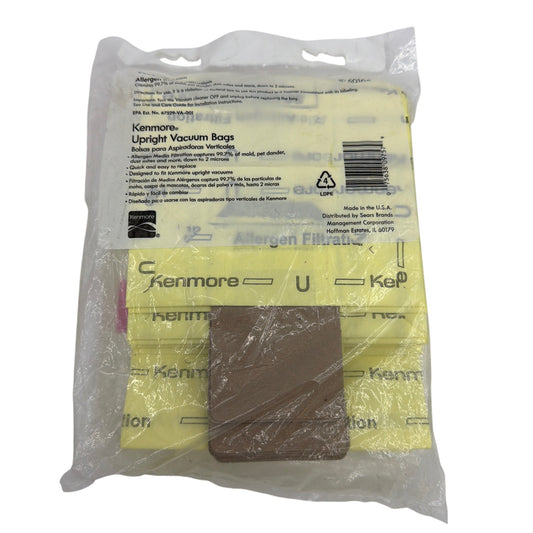 Kenmore 50105 Upright Vacuum Bags Style U Allergen Filtration 8-Pack