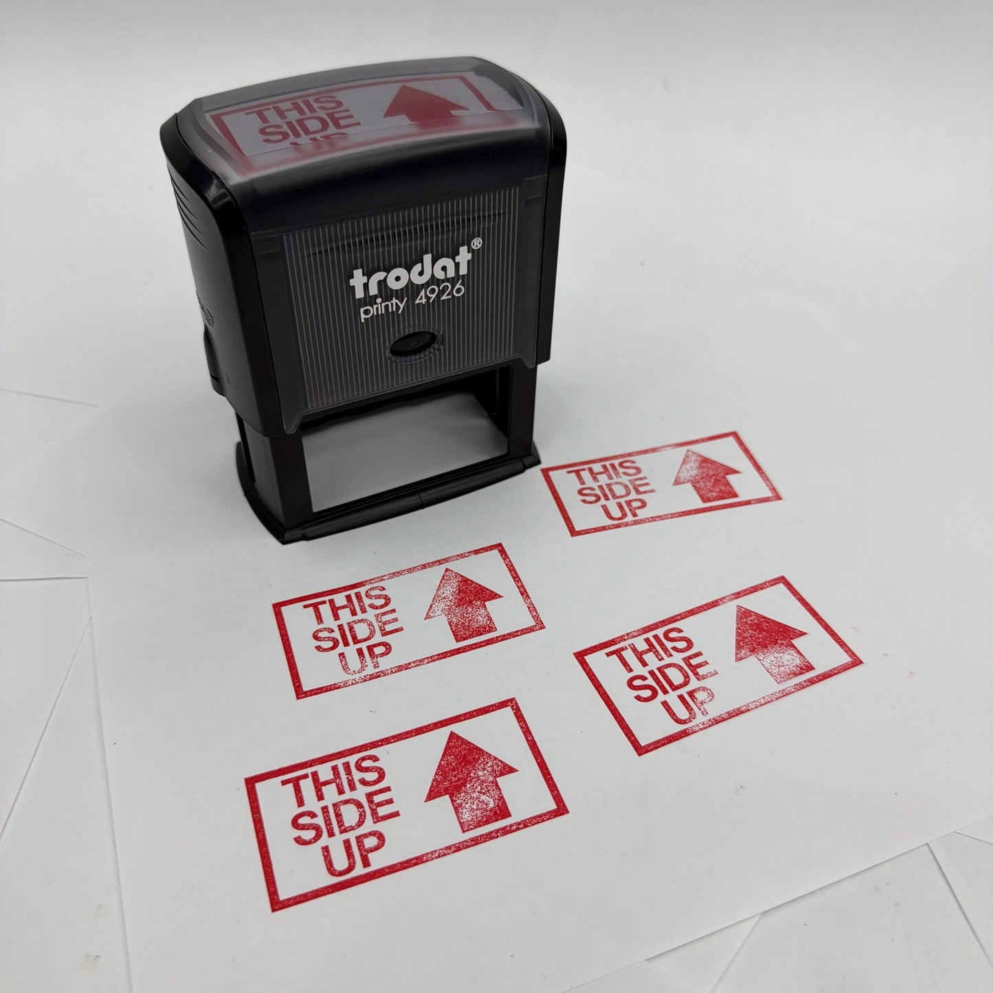Trodat Printy 4926 Self-Inking This Side Up Stamp Red Ink