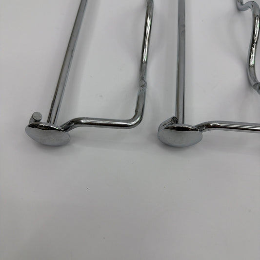 Lot of 4 Chrome Wall-Mounted Guest Towel Holders Approx 13 in