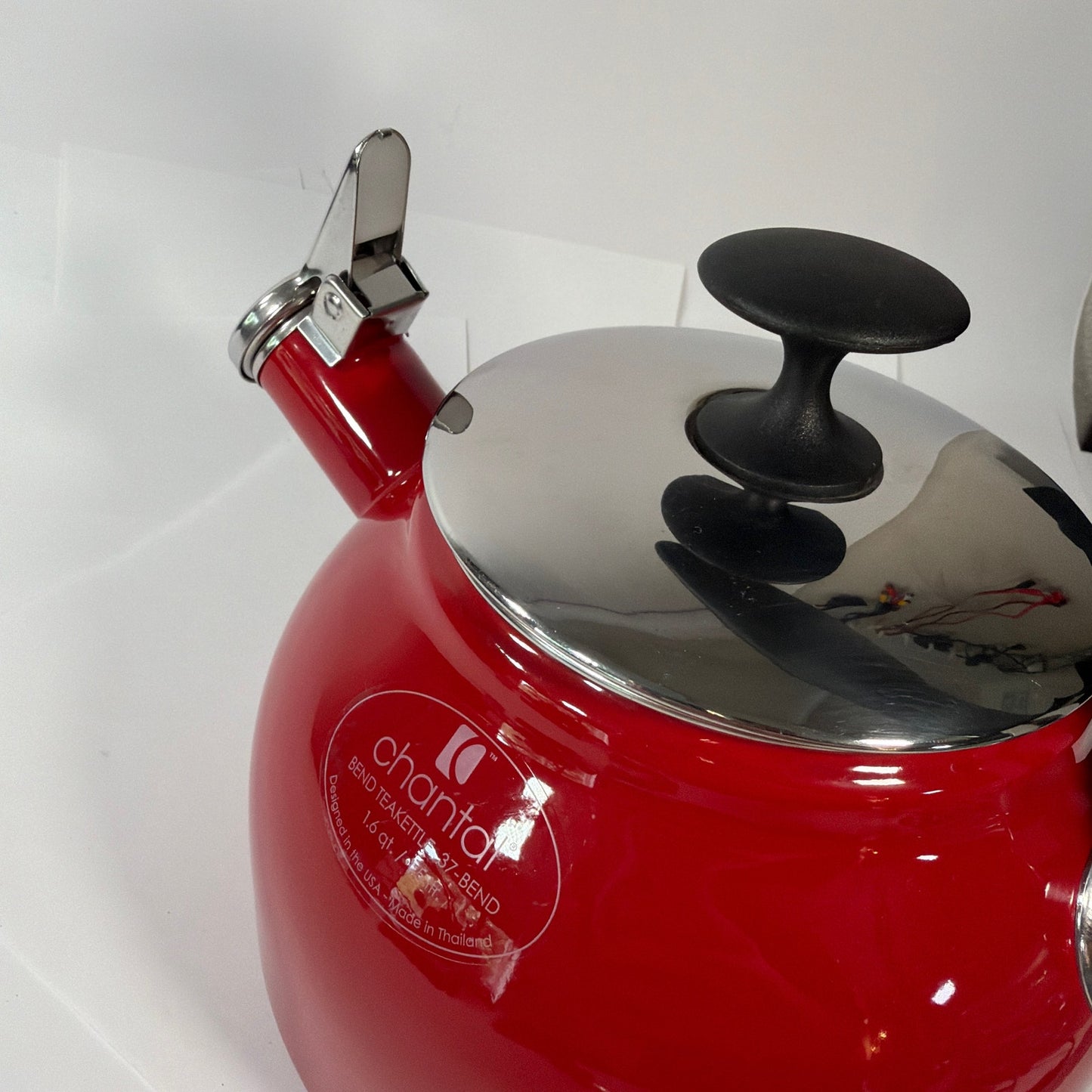 Chantal Bend Teakettle 37-BEND Red 1.6 Qt Whistling Tea Kettle