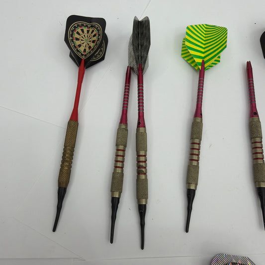 Lot of 10 Vintage Soft Tip Darts With Flights and Viper Tufflex Tips