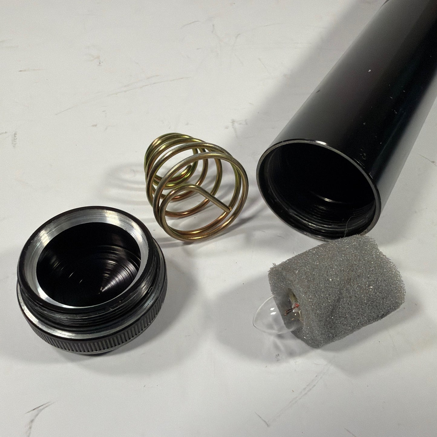 Maglite 4D-Cell Flashlight Black Tested Working With Extra Bulb No Batteries