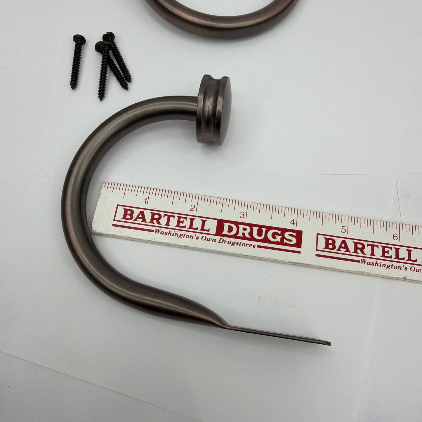 Set of 2 Oil Rubbed Bronze Scroll Curtain Holdbacks with Screws