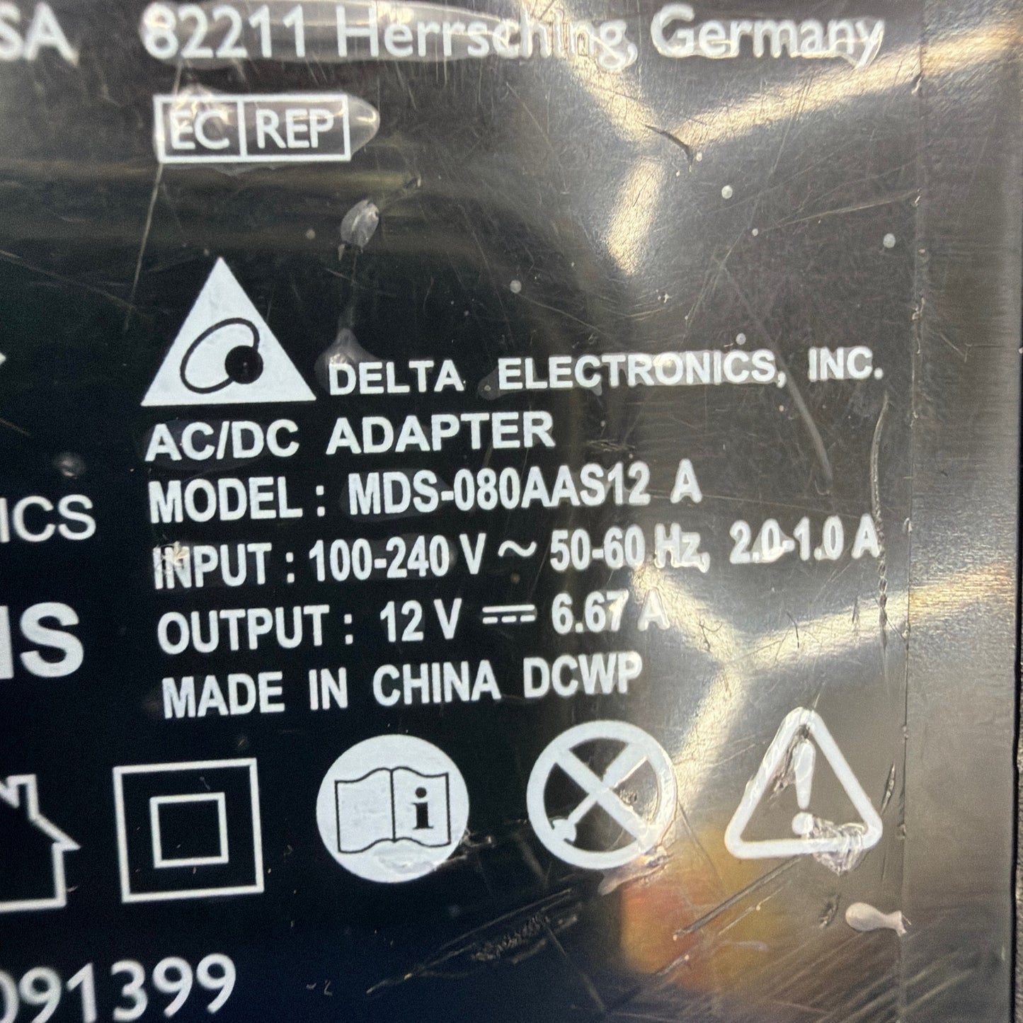 Philips Respironics Delta 80W AC/DC Power Adapter MDS-080AAS12 A 12V 6.67A