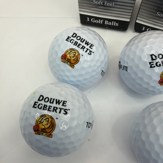 Top Flite Long & Soft Distance Golf Balls Douwe Egberts Logo Lot of 6