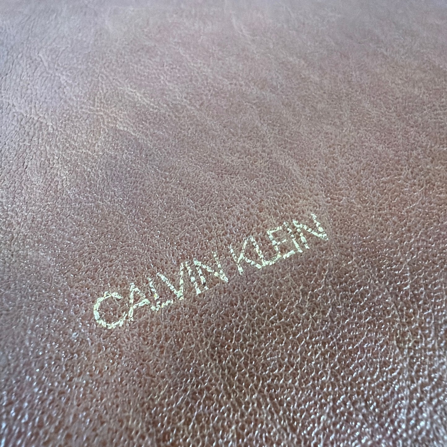 Calvin Klein Brown Tote Handbag with Orange Interior Approx 9 x 7 x 3