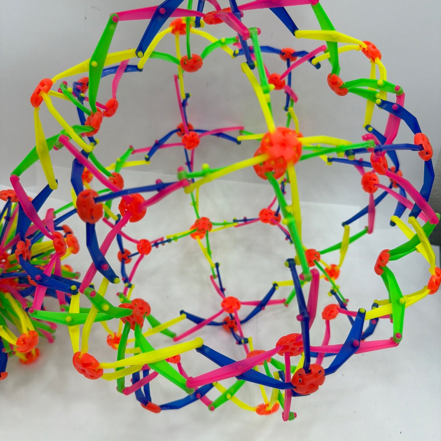 Lot of 2 Expanding Plastic Fidget Sphere Balls Multicolor