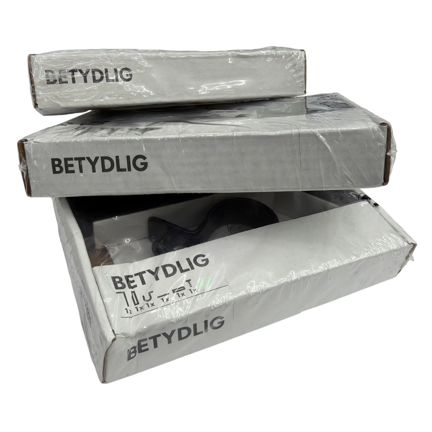 Lot of 3 IKEA BETYDLIG Wall/Ceiling Curtain Rod Brackets Black 602.172.28