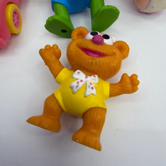 Vintage 1986 McDonald's Muppet Babies Toys Lot of 4 Kermit Piggy Fozzie Gonzo