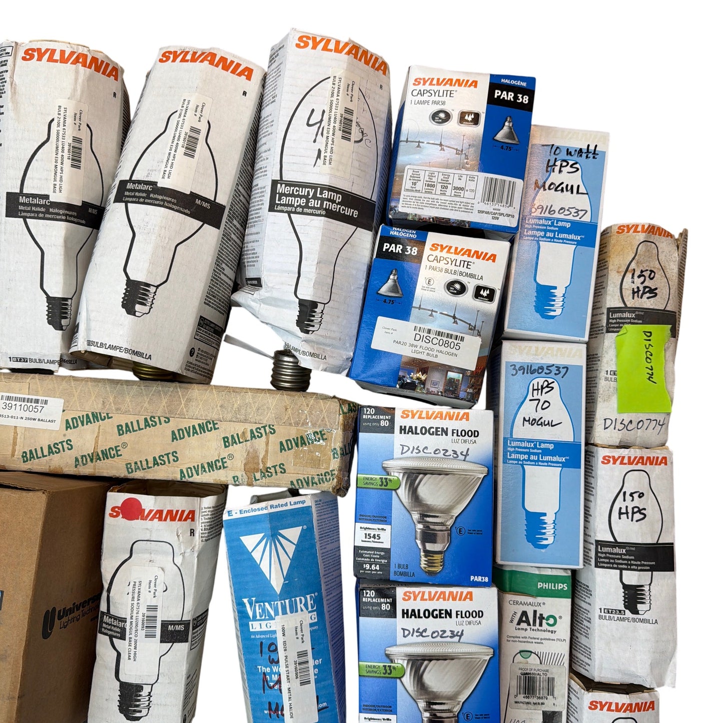 Large Mixed Lot HID / HPS / Metal Halide & Halogen Lamps + Ballasts – School Sur
