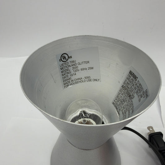 Silver Motion and Glitter Lamp Model 2000 6 Inch Tested Working