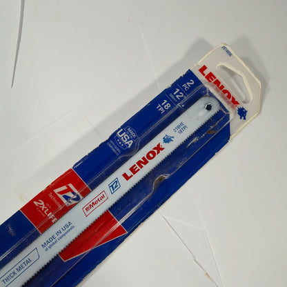 Lenox 218HE Bi-Metal Hacksaw Blades 12 in 18 TPI 2-Pack