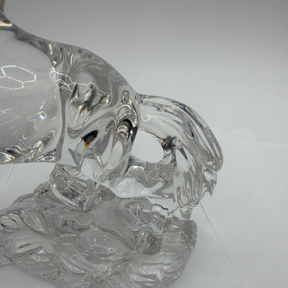 Clear Glass Rearing Horse Figurine 7 1/4 in Tall