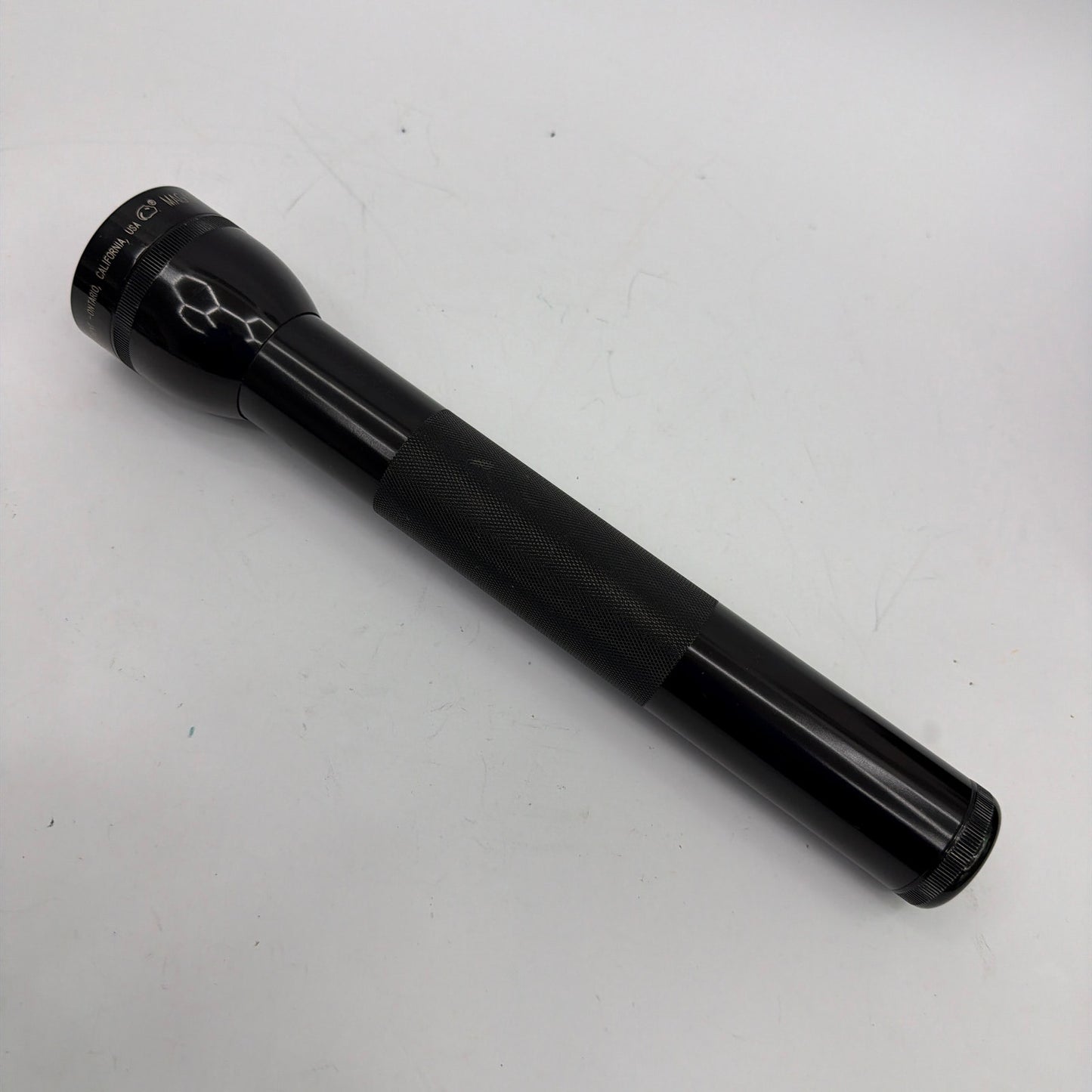 Mag-Lite Mag Instrument Black D-Cell Flashlight Tested Working With Spare Bulb