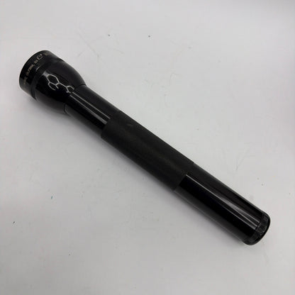 Mag-Lite Mag Instrument Black D-Cell Flashlight Tested Working With Spare Bulb
