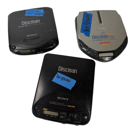 Sony Discman CD Player Lot D-141 D-125 D-E307CK For Parts Repair