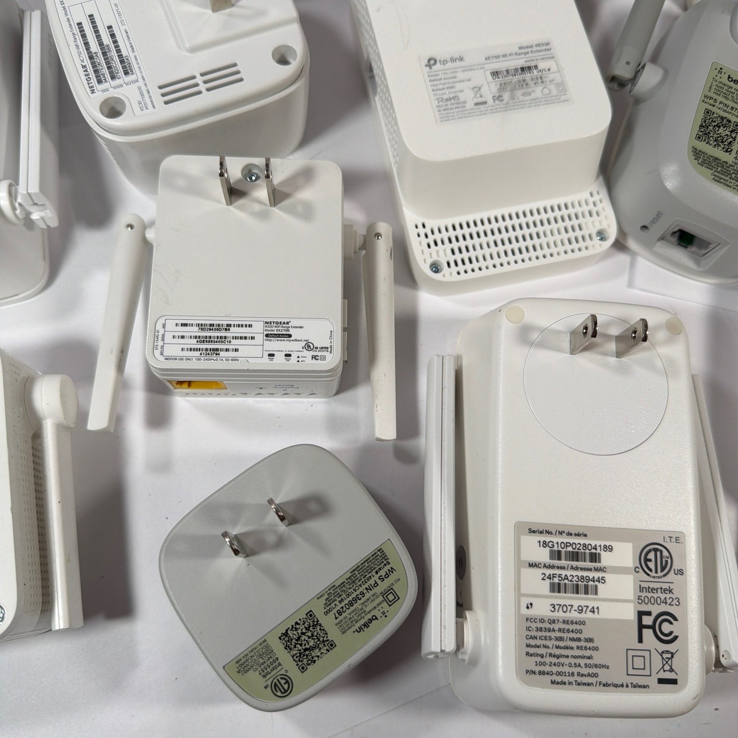 Mixed Lot Wi‑Fi Range Extenders Linksys Netgear TP‑Link Belkin Untested