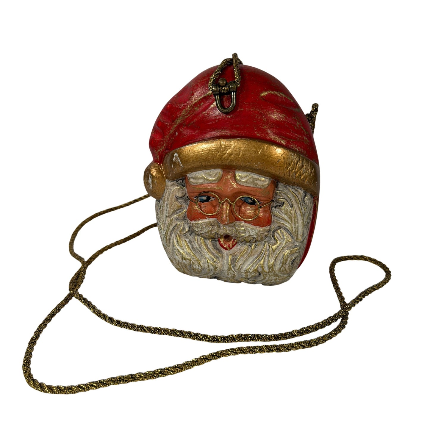 Timmy Woods Beverly Hills Santa Claus Hand-Carved Wooden Purse Handbag