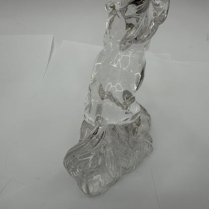 Clear Glass Rearing Horse Figurine 7 1/4 in Tall
