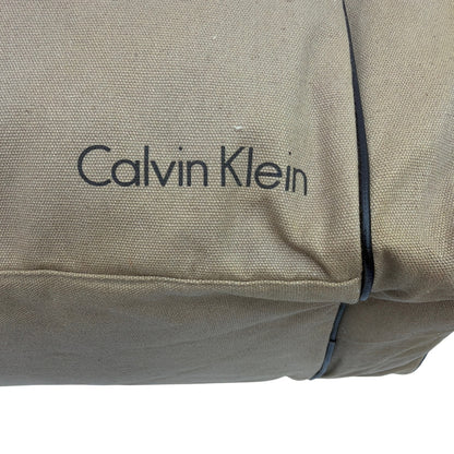 Calvin Klein Tan Canvas Travel Duffle Bag with Black Trim Gift With Purchase