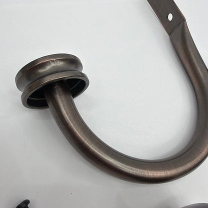 Set of 2 Oil Rubbed Bronze Scroll Curtain Holdbacks with Screws