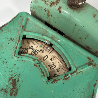 Vintage Green Analog Mechanical Scale 250 lb Platform 9 x 12 x 5