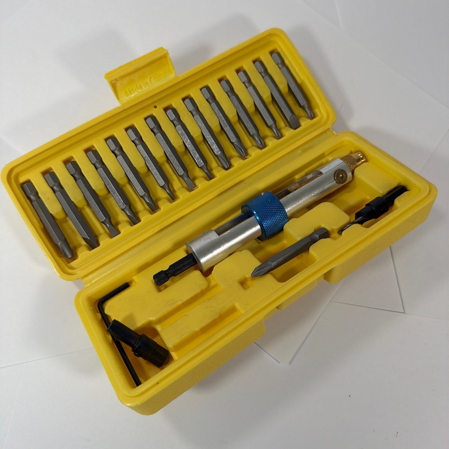 Halftime Drill Driver Bit Set in Yellow Case with Driver Handle
