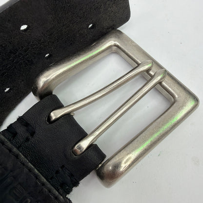 Carhartt Black Leather Belt Size 34 Double-Prong Buckle