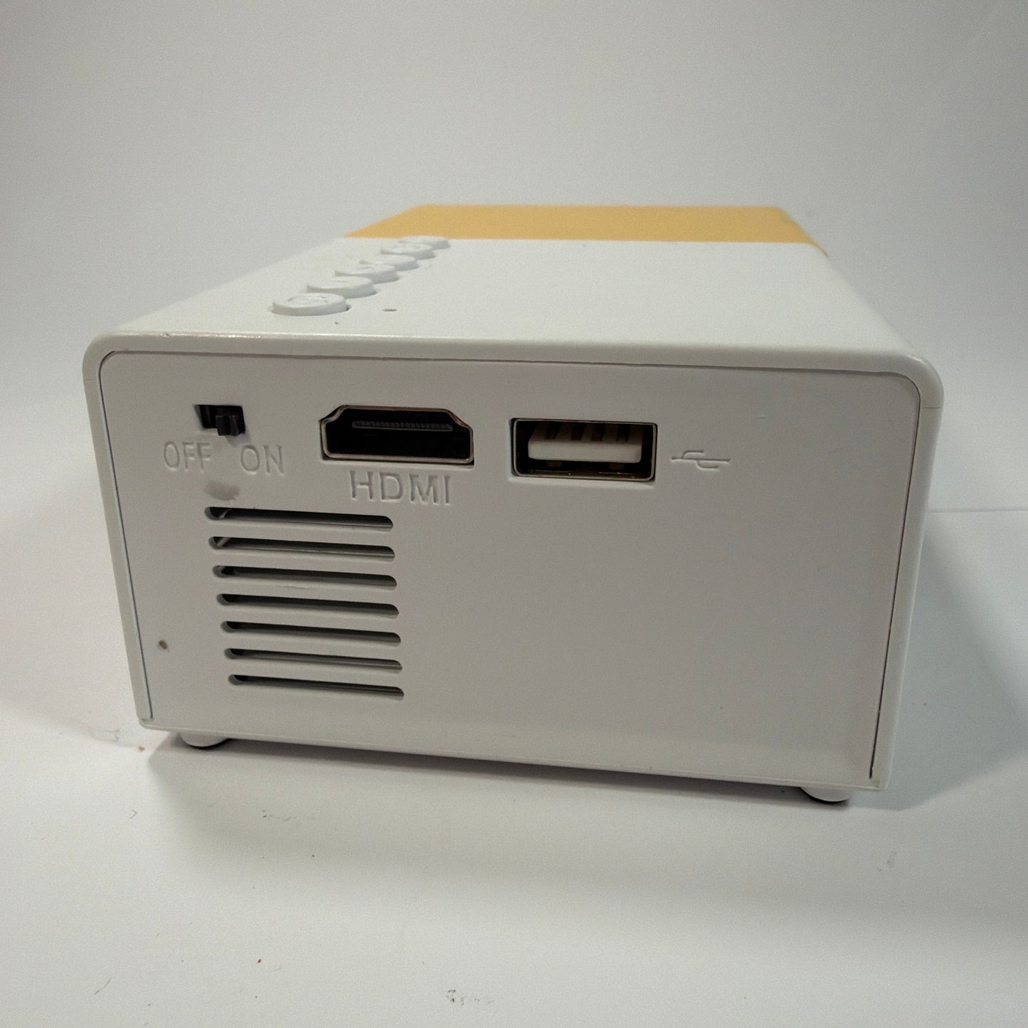 Mini LED Projector Yellow White HDMI USB AV Micro SD Tested Working