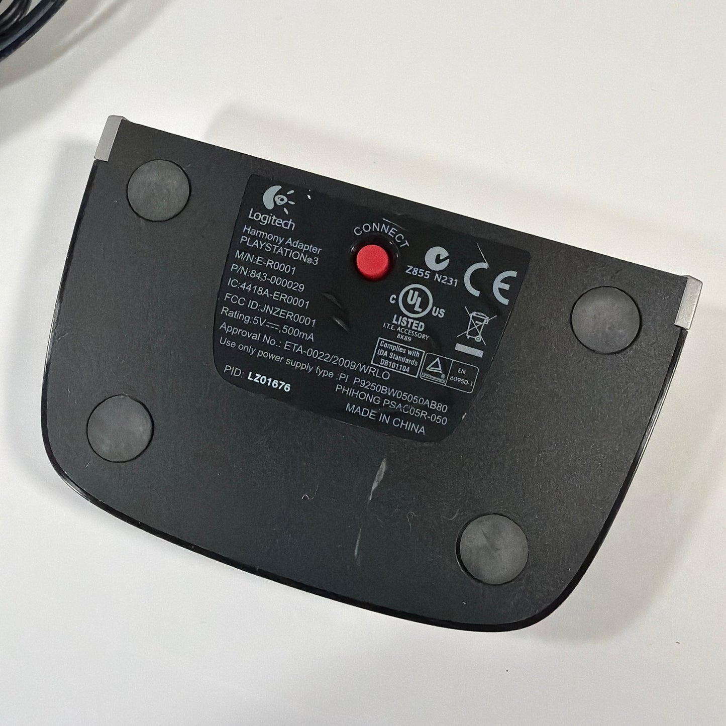 Logitech Harmony Adapter for PlayStation 3 PS3 E-R0001 843-000029 with AC Power