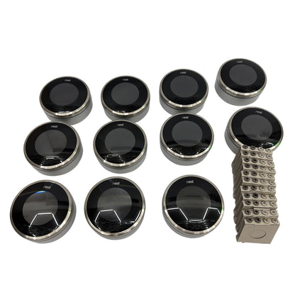 Lot of 11 Nest Learning Thermostat 1st Gen Model 01A Silver – Pulled from Use