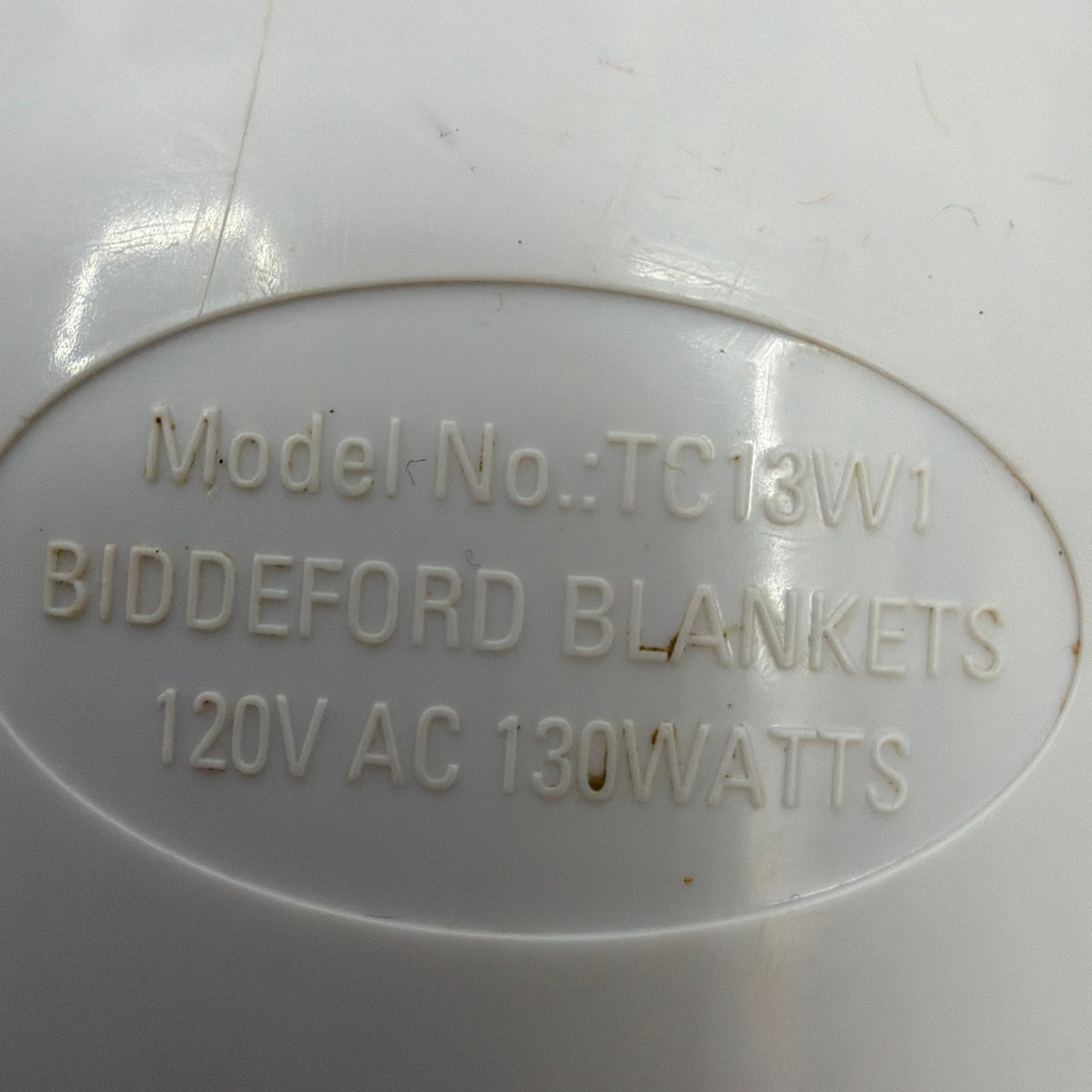 Biddeford TC13W1 Electric Blanket Controller Auto Off White Tested Power