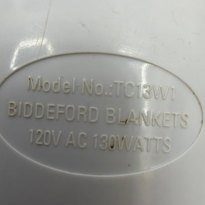 Biddeford TC13W1 Electric Blanket Controller Auto Off White Tested Power