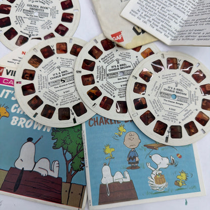 Vintage GAF View-Master Reel Lot Peanuts Charlie Brown, Herbie, Pluto + Sleeves