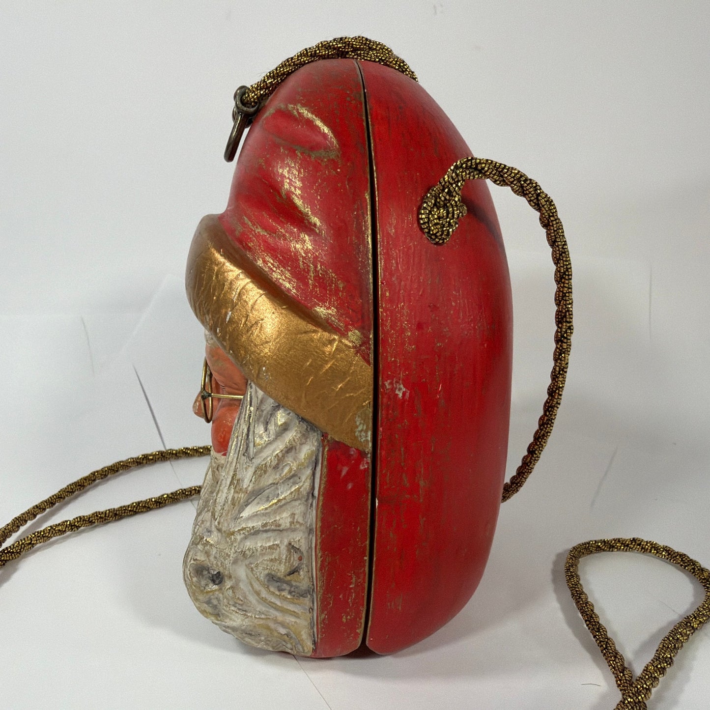 Timmy Woods Beverly Hills Santa Claus Hand-Carved Wooden Purse Handbag