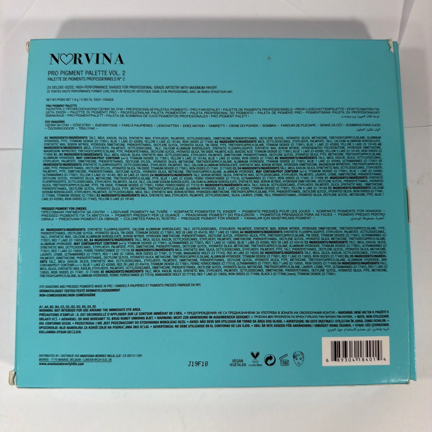 Anastasia Beverly Hills Norvina Pro Pigment Palette Vol. 2 25 Shade