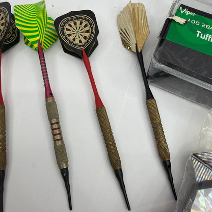 Lot of 10 Vintage Soft Tip Darts With Flights and Viper Tufflex Tips