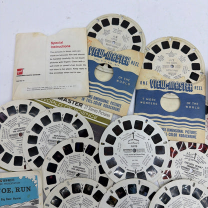 Vintage GAF View-Master Reel Lot Peanuts Charlie Brown, Herbie, Pluto + Sleeves