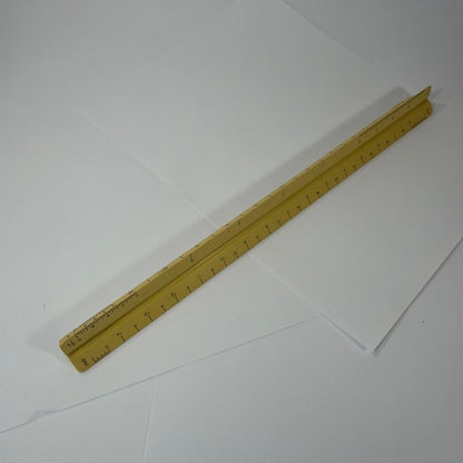 C2F Inc 190 Architect Scale Ruler U.S. Std Made in Germany Yellow