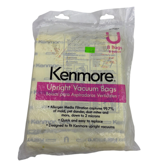 Kenmore 50105 Upright Vacuum Bags Style U Allergen Filtration 8-Pack