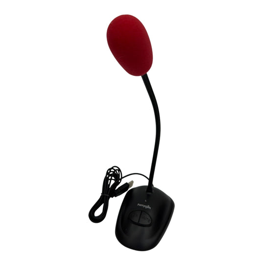 Perrycom USB Desktop Gooseneck Microphone Red Foam Windscreen 13 In