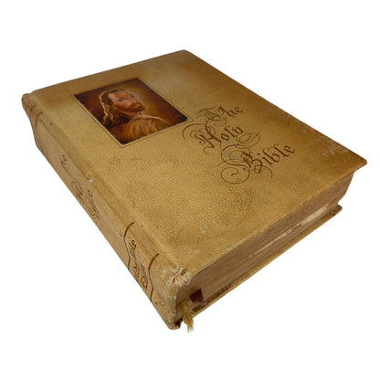 Vintage Golden Rule Edition Holy Bible Tan Cover