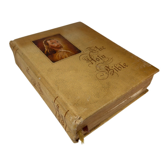 Vintage Golden Rule Edition Holy Bible Tan Cover