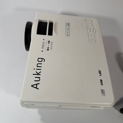 Auking M8-F Mini LED Projector White Tested Working With Power Cord
