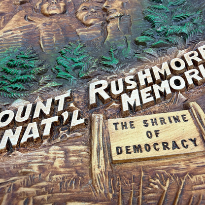 Vintage TACO Mount Rushmore Nat’l Memorial Souvenir Tray Wall Plaque 12"