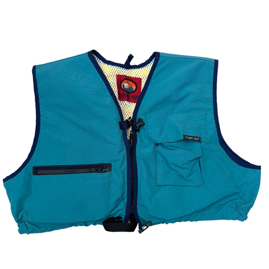 Stormy Seas Inflatable CO2 Life Vest PFD Teal Blue Size L Made in USA